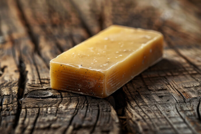 soap on top of a charred surface